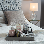 Cosy Guest Bedroom With Coffee Tray On Bed Joseph King Interiors Bristol