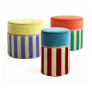 Lorenza Bozzoli Couture Striped Ottomans Joseph King Interiors